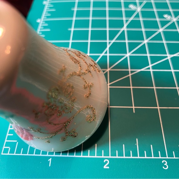 4 Krebs Glass Bell Ornaments with Victorian Roses & Glitter Scrolling Vintage - Picture 6 of 6